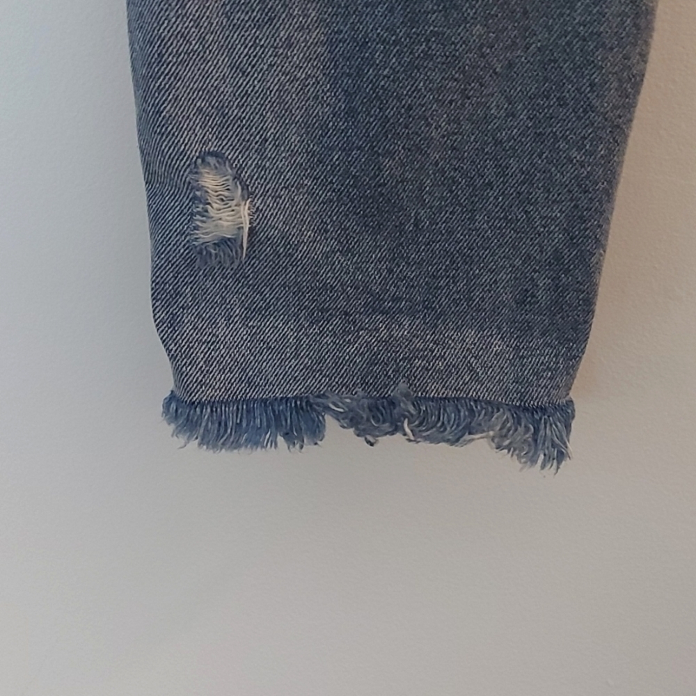 All Saints Muse Destroyed Jeans, Medium Wash, Frayed Hem Size 25 - Picture 5 of 10